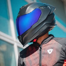 Nexx Y.100R Fullblack Mat Siyah Kask (Mavi + Şeffaf Vizör)