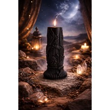 Arista Candle Pillar Of Grace, Zarafetin Sütunu Karanfil Kokulu Dekoratif 2 Adet Siyah Mum & Kandil