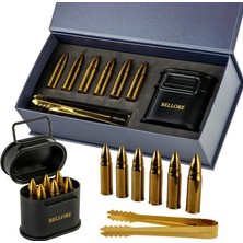 Bellore Mermi Şekilli Paslanmaz Çelik Viski Soğutucu Taş Seti – 6’lı Buz Küpleri Taşı