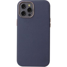 Büşra Ayhan iPhone 12 Pro Uyumlu Bsay Leathersafe Wireless Kapak-Lacivert