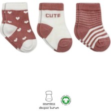 Epilons Mey Ithalat® 3'lü Penye Cute Stars Soket Çorap BS10115 Pudra