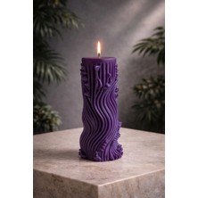 Arista Candle Verdantis, Doğanın Kalbi, Lavanta Kokulu Dekoratif 2 Adet Mor Mum