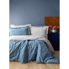 Apricitas Home Çift Kişilik Leros Indigo Nevresim Takımı %100 Pamuk