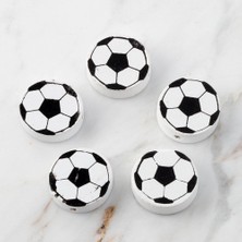 Epilons 5 Li Futbol Topu Yuvarlak Ahşap Boncuk