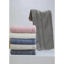 Çeyiz Merkezi 50X90 cm Çizgili Jakarlı 6\'lı Lüks El & Yüz Havlusu Seti 6\'lı