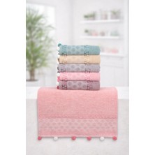 Çeyiz Merkezi 6\'lı Ponponlu 50X90 Pamuklu Havlu Seti