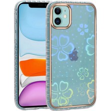 Büşra Ayhan iPhone 11 Uyumlu Desenli Parlayan Transparan Bsay Avva Kapak-No5