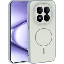 Büşra Ayhan Redmi Note 15 Pro Kılıf M-Safe Şarj Özellikli Zore Tea Kapak - Gümüş