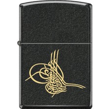 Zippo Ottoman Sultan Tuğra Black Crackle Dizayn Çakmak