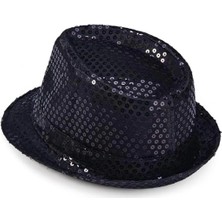 Epilons Mey Ithalat® Çocuk Boy Siyah Payetli Şapka Gösteri Şapkası Michael Jackson Şapkası 54 No