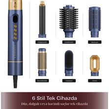 Vonapex Volure Hava Üflemeli Saç Şekillendirici Blue 6 In1 Iyon Etkili