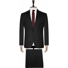Süvari Slim Fit Siyah Yeleksiz Takım Elbise 50 Beden Erkek İçin Modern Tasarım