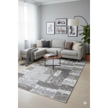 Babil Home Kaymaz Tabanlı Kesme  Salon Koridor Mutfak Yatak Odası Halısı 6019 Gri