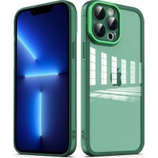 Büşra Ayhan Apple iPhone 13 Pro Max Kılıf Kamera Korumalı Transparan Bsay Post Kapak-Koyu Yeşil
