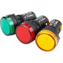 3 Adet 220V Pano Tipi LED Gösterge Lambası Işığı 22 mm