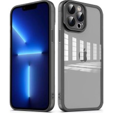 Büşra Ayhan iPhone 13 Pro Max Uyumlu Kamera Korumalı Transparan Bsay Post Kapak-Siyah