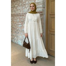 inStyle Lina Püsküllü Beyaz Elbise