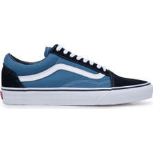 Vans Old Skool Mavi-Navy Spor Ayakkabı Erkekler İçin Süet Ve Kanvas Malzeme İle Dayanıklı Tasarım