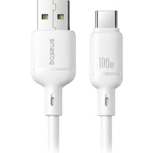 Baseus Silky 3A 1m A-C Hızlı Data Şarj Kablosu - Beyaz
