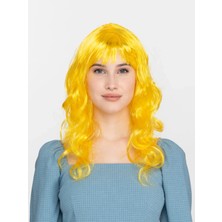 Epilons Mey Ithalat® Sarı Renk Uzun Dalgalı Parti Peruğu