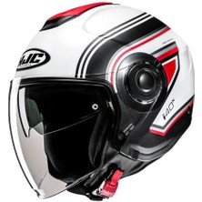 Hjc İ40N Linia MC1SF Yarım Motosiklet Kaskı Beyaz Kırmızı