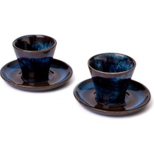 Neptune Marbling Derin Sessizlik Kahve Fincanı- Ikili