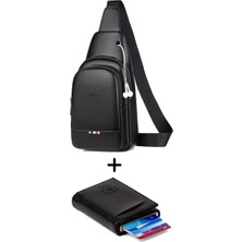 Newish Polo Erkek Mekanizma Cüzdan Kartlık ve Çapraz Omuz Çantası NEWPOLO130 - Siyah