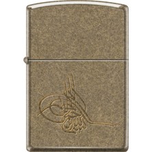 Zippo Ottoman Tuğra Antique Brass Dizayn Çakmak