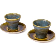 Neptune Marbling Kum Dalgası Kahve Fincanı- Ikili