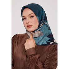 Levidor Royal Eşarp Yaprak Desen Petrol Yeşil