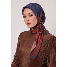 Levidor Royal Eşarp Yaprak Desen Lacivert