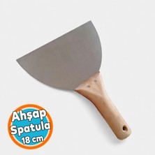 Nzb 1 Adet Ahşap Saplı Metal Macun Spatula Temizlik Boya Sıva Kazıma Harç Karıştırma Ispatulası 18 cm