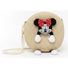 Fare Minnie Hasır Askılı Genç Kız Çocuk Bebek Çanta 23 cm Hediyelik