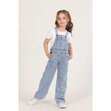 Dmb Kız Çocuk Denim Salopet 4-9 Yaş Mavi
