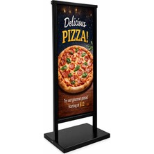 ÖzgürceSeç Ağır Metal Taban Dış Mekan Su Geçirmez Dükkan Önü Kaldırım Reklam Panosu 50X140