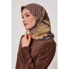 Levidor Royal Eşarp Yaprak Desen Yağ Yeşili