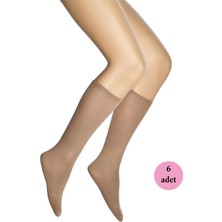 Liyuza 6 Adet Mikro 70 Dizaltı Kadın Çorap Bronz 38