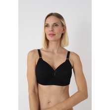 Nivene SİYAH 100%  100 PAMUK FİTİLLİ SÜNGERLİ KAPSIZ SÜDYEN TOPARLAYICI