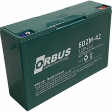 Orbus 6-Dzm-42 ,12V/42AH (265X80X170 Mm) Jel Akü