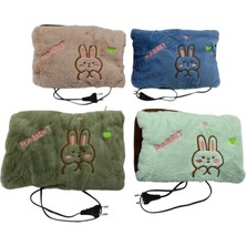 Nemere Fişli - Şarjlı  Sıcak Su Torbası Polar - Kadife Kumaş -Hayvan Nakışlı (4887)