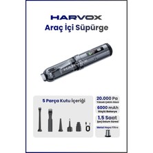 Harvox 20000PA Güçlü Vakum Araç Süpürgesi 6000MAH Bataryalı Üflemeli LED Aydınlatmalı ST6699A+