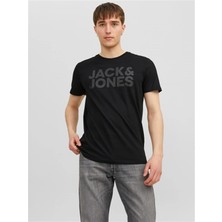 Jack & Jones JJECORP LOGO TEE SS O-NEC Siyah Erkek Kısa Kol T-Shirt