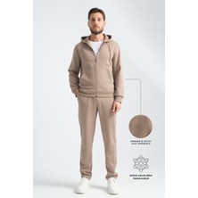 Vizon  Erkek Kışlık Eşofman Takımı Thermosoft Teknolojisi Içi Kuzu Görünümlü Regular Kalıp Minimal Logo Kapüşonlu 2xl