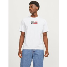 Jack & Jones Bisiklet Yaka Logo Baskili Tisört - Corp
