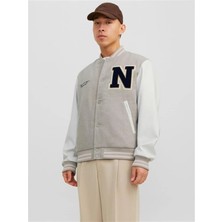 Jack & Jones Erkek Kolej Yaka Mont Bej Softshell Kumaş Loose Fit Konforlu Günlük Kullanım 12241559
