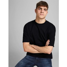 Jack & Jones Jorbrınk Tee Ss Crew Neck Siyah Erkek T-Shirt 12185628-Black