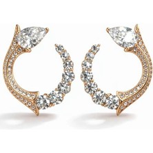 Leo'Stone Xuping Yılan Tasarım Full Zirkon Taşlı Kadın Çelik Küpe Altın