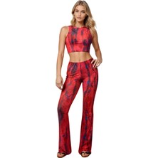 Neptune Marbling Alev Dalgası Ispanyol Paça Pantolon