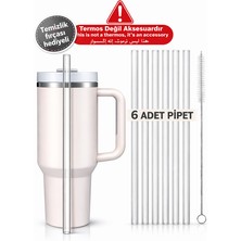 Stanley Quencher 1.18 ve 0.88 Uyumlu 6lı Pipet Termos Pipeti– Temizlik Fırçası Hediyeli - Termos Pipeti