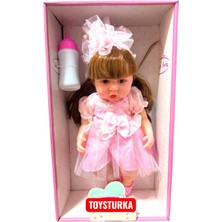 Toysturka 30 cm Gerçekçi Yenidoğan Bebek – Sesli Oyuncak Et Bebek